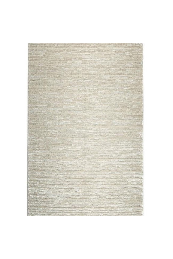 Davide 1228 Transitional Striated Beige Indoor Runner Polypropylene Blend Rug 2'2" x 7'7"