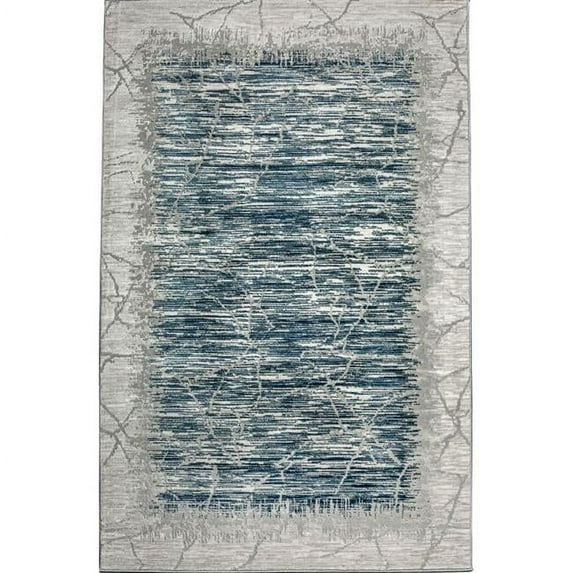 Davide 1229 Transitional Crackled Blue 5x8 Area Rug