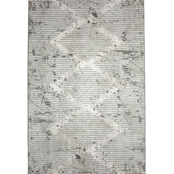 Davide 1230 Transitional Geometric Gray Polypropylene Area Rug 5'3" x 7'3"