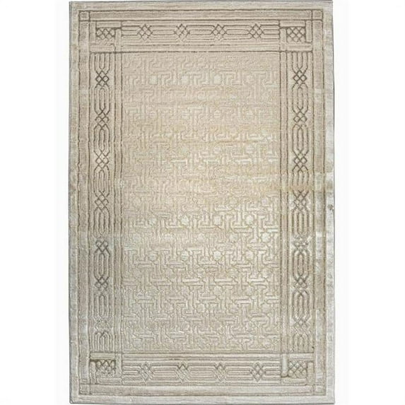 Davide 1231 Transitional Bordered Beige Polypropylene Area Rug 7'10" x 10'6"