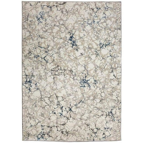 Livigno 1240 Transitional Marbled Blue 3x5 Area Rug