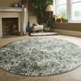 thumbnail image 1 of Livigno 1242 Transitional Floral Green 5' Round Area Rug, 1 of 5
