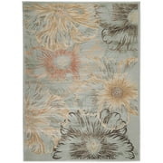 Admire Home Living  Gallina Contemporary Transitional Distressed Floral Pattern Area Rug Blue 2'2" x 7'7" Runner/Surplus Polypropylene Oriental 6'