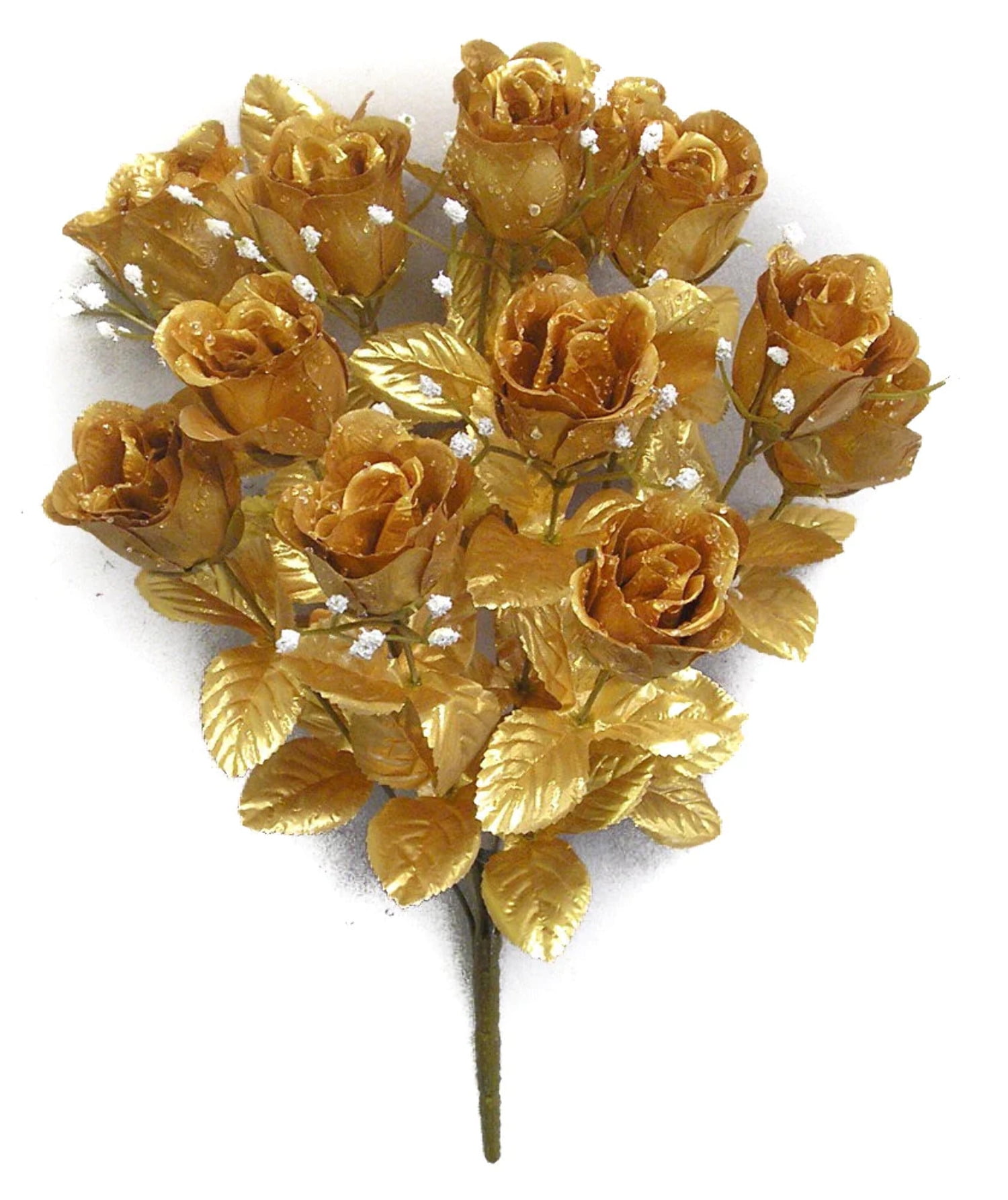 Gold Artificial Rose Flower Arrangement for Tabletop Centerpiece