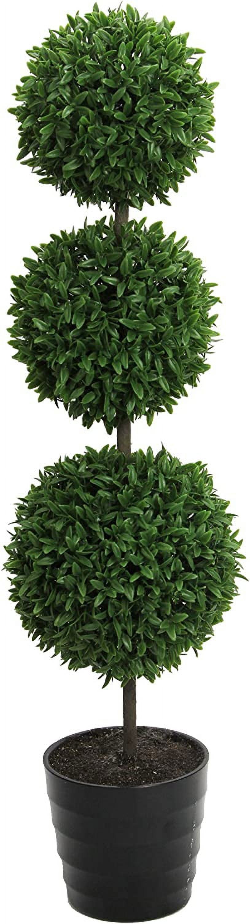 Admired By Nature 18 Inch Artificial Boxwood Topiary Plants 2 BallShape Faux Topiaries with