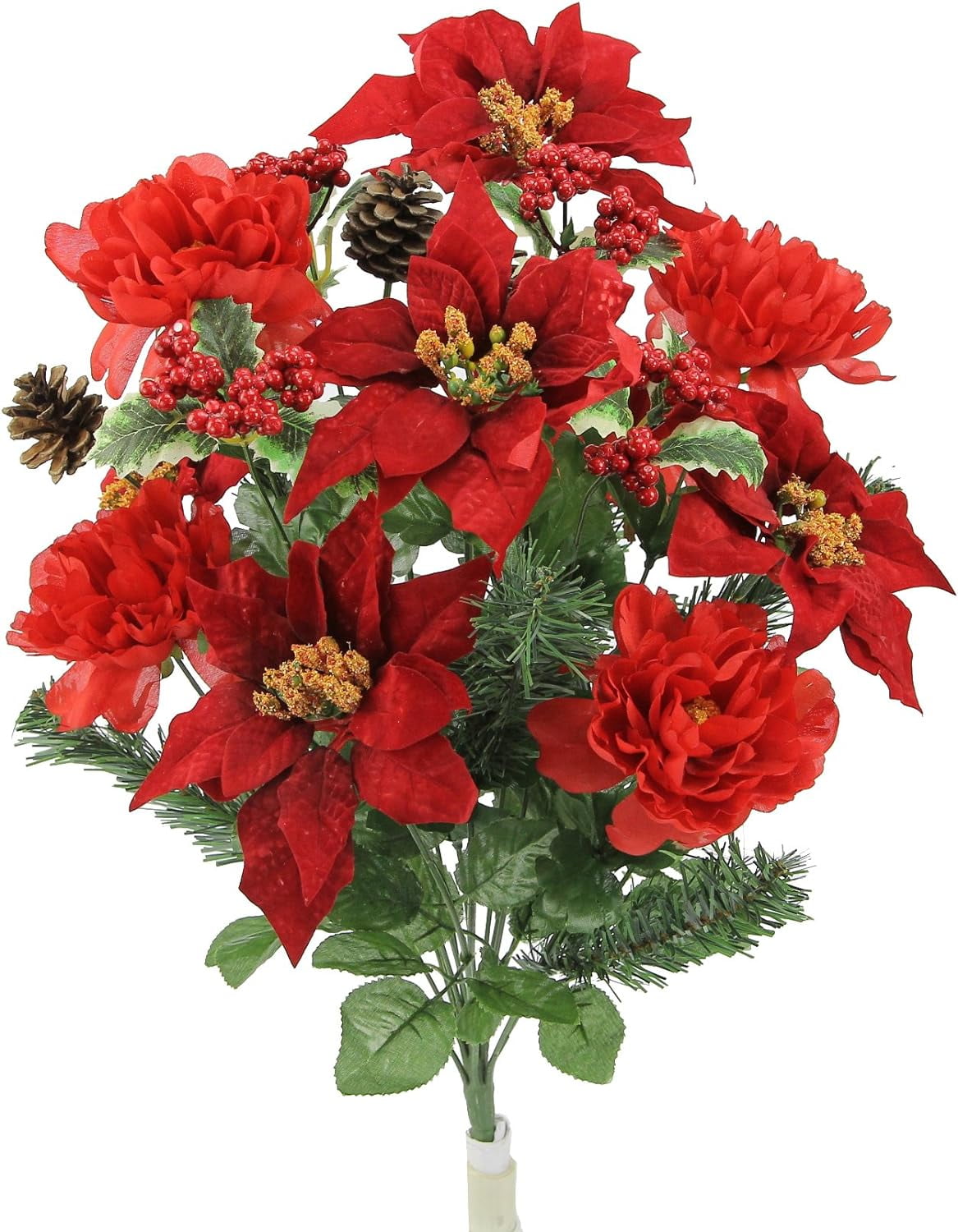 Admired By Nature Artificial Holly Leaves Berries Christmas Bush for