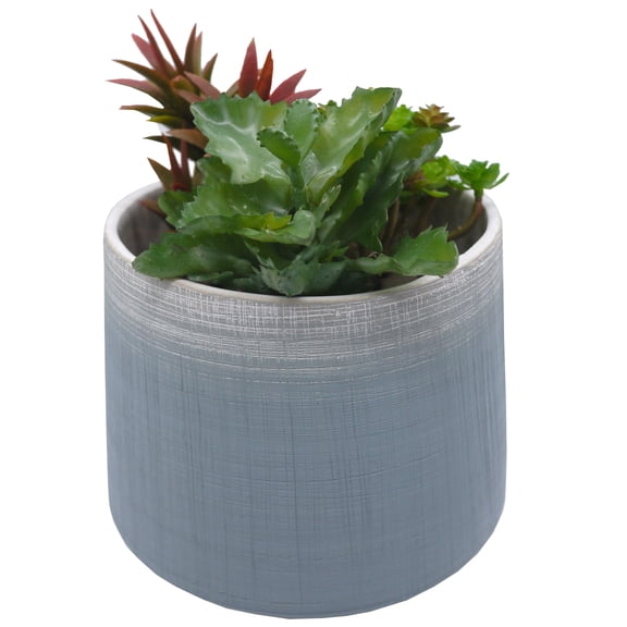 Admired By Nature Blue two toned ombre ceramic 5.5" pot, Planters for Succulent and Little Snake Plants, ABN5E151L-GY