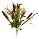Admired By Nature GPB4407-RUST Faux Cattail Wheat Fall Mix Bush Arrangement, Rust