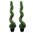 thumbnail image 1 of Admired by Nature 2 x 5 Feet Artificial Spiral Boxwood Topiary Plant Tree in Plastic Pot, Green, 1 of 1