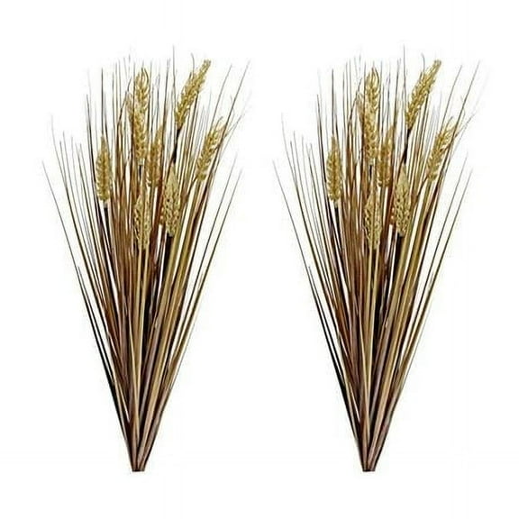Admired by Nature ABN3B001-GLD-2 28 in. Realistic Faux Wheat Grass for Fall Decor, Gold - Set of 2