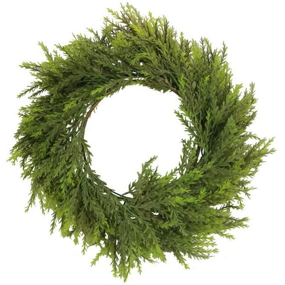 Admired by Nature ABN4S002-GRN Artificial 19 in. Chinese Ceder Wreath in Green
