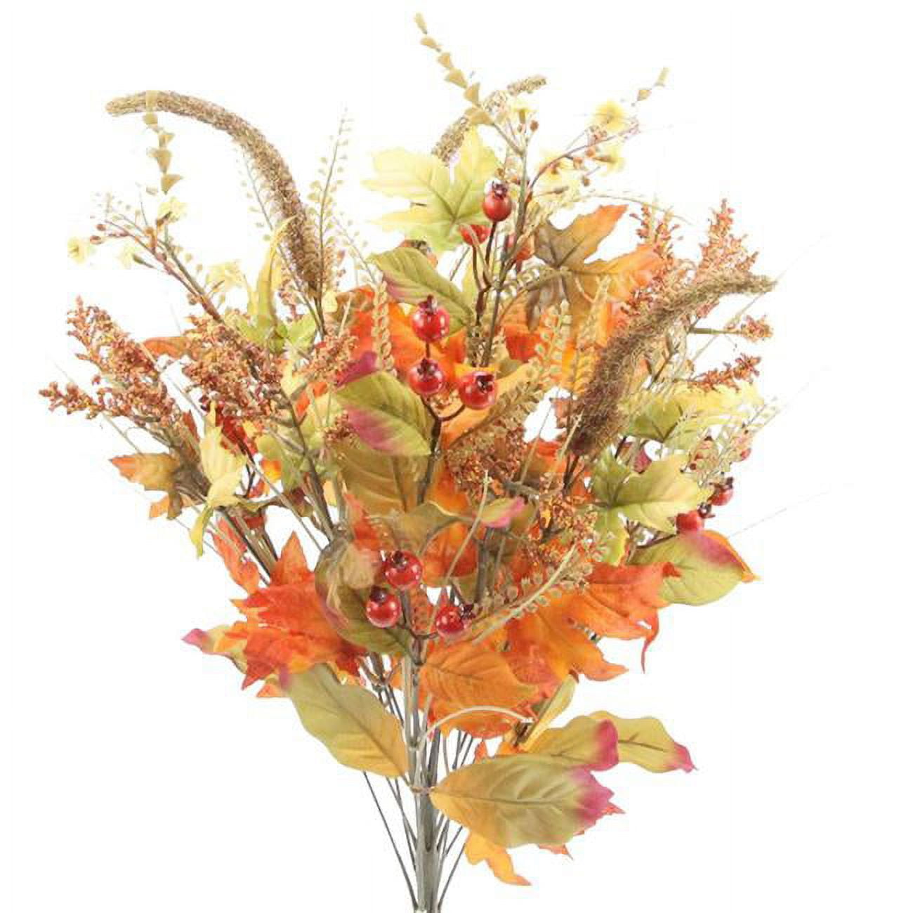 Autumn Harvest 25" Artificial Maple Leaves and Berries Arrangement