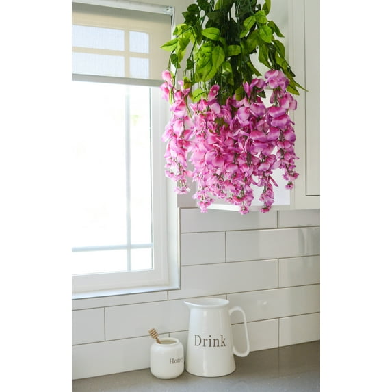 Admired by Nature Artificial Wisteria Hanging Flowers Bush, Lilac