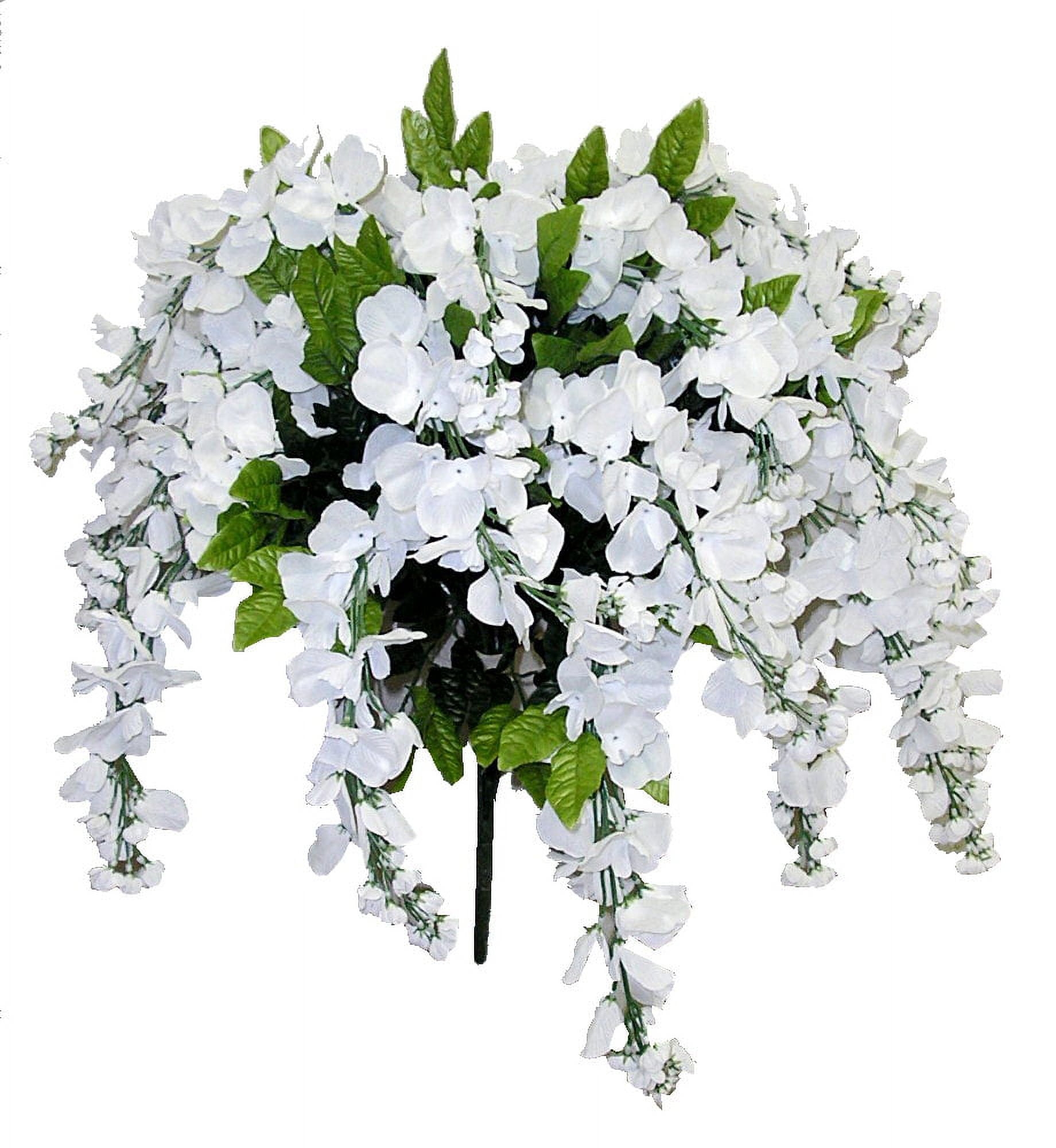 Admired by Nature Artificial Wisteria Hanging Flowers Bush, White