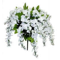Admired by Nature Artificial Wisteria Hanging Flowers Bush, White