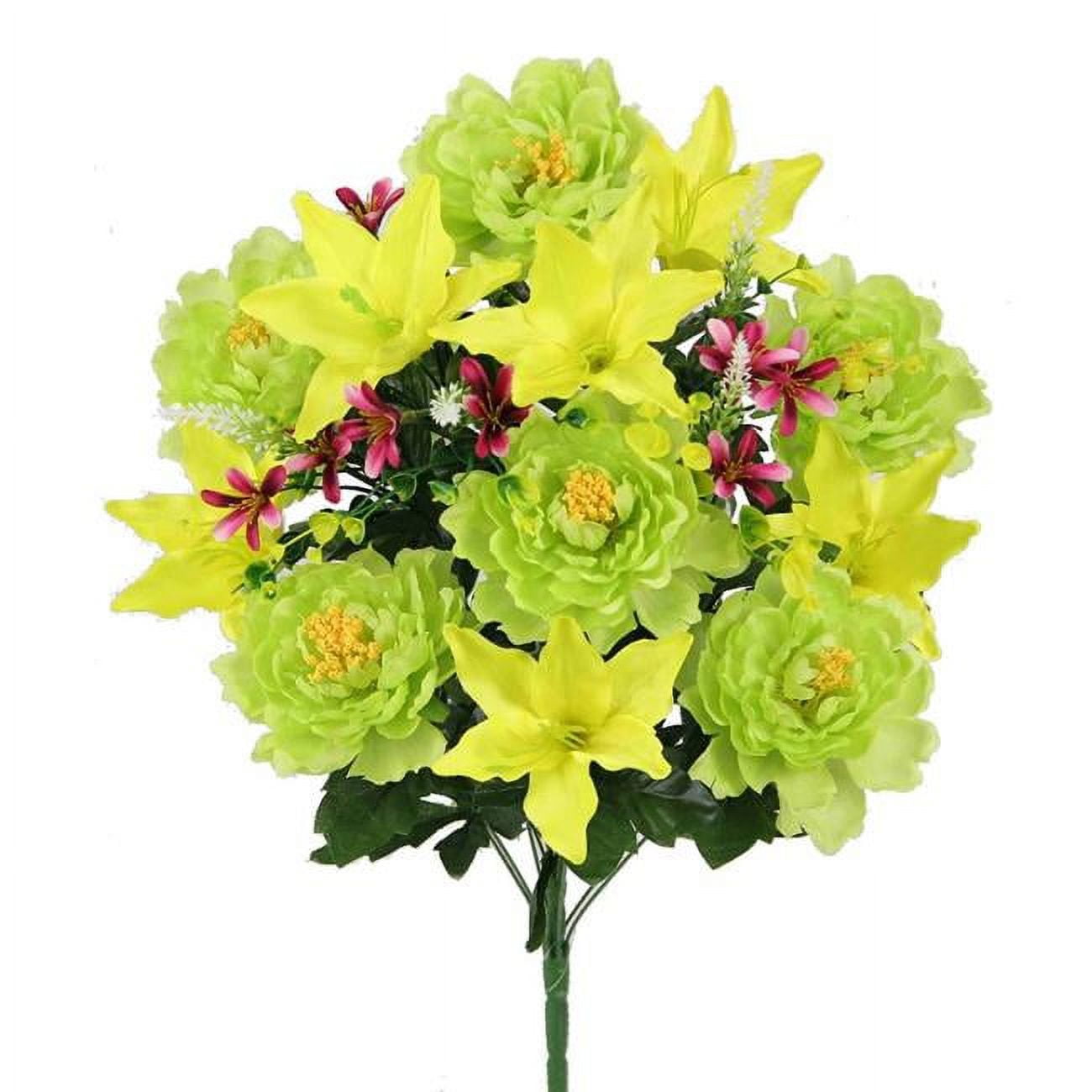 Spring Green and Yellow Artificial Flower Centerpiece Arrangement