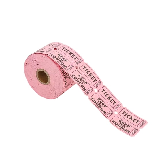 Admission Raffle Tickets, 500 Count Per Roll Colored Tear Off Vouchers with Random Numbering for Events