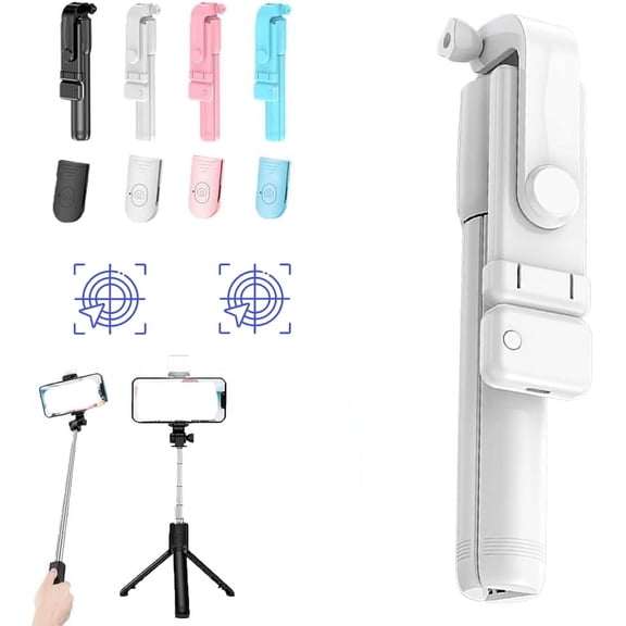 Admissioni 6 in 1 Wireless Bluetooth Selfie Stick,Admissioni Bluetooth Selfie Stick for iPhone,Lekxagabo Selfie Stick with Light,Aspassone Selfie Stick Tripod with Detachable Wireless Remote (White)