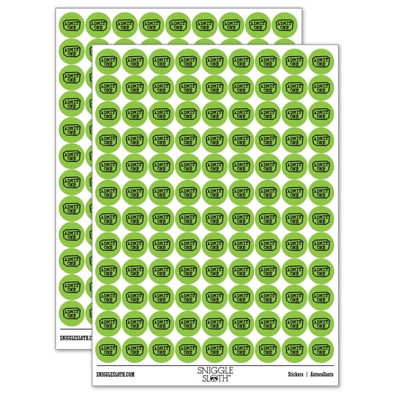 Admit One Movie Theater Ticket 200+ Round Stickers - Light Green - Gloss Finish - 0.50" Size