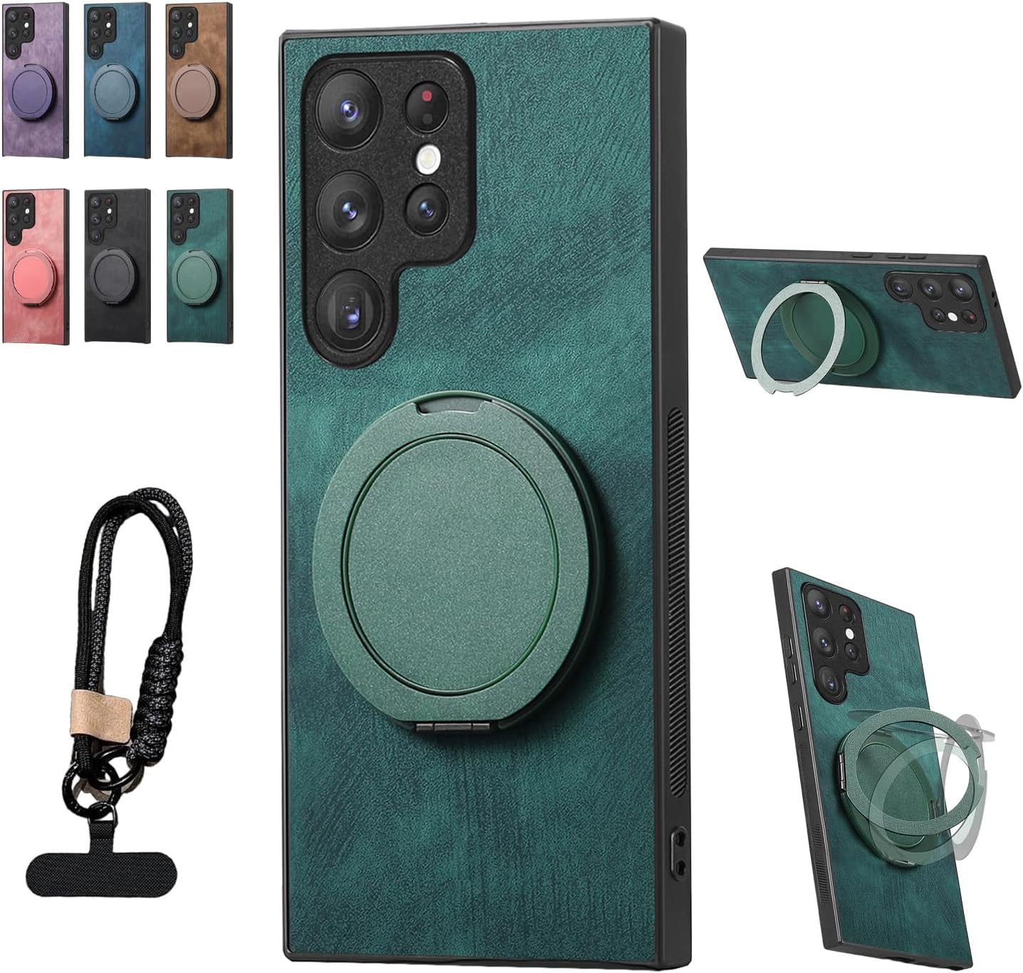 Coque Cuir PU Magnétique Avec Support Intégré - Pour Galaxy S25/S24/S23/S22 - Antidérapante, Compatible Charge Sans Fil