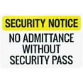 thumbnail image 1 of No Admittance Without Security Pass Warning,Security Notice Metal Signs for Home Busines Outdoor Indoor Road Yard Garage Street Wall Caution Decor 12 x 8 Inch, 1 of 4
