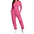 thumbnail image 1 of Admvng 2 Piece Outfit Set for Women Casual Long Sleeve Top Long Pants Matching Suit Loungewear Tracksuit Set, 1 of 9