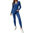 thumbnail image 1 of Admvng 2 Piece Outfit Set for Women Long Sleeve Top and Long Pants Casual Trendy Coordinated Tracksuit, 1 of 7