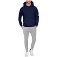 thumbnail image 1 of Admvng 2 Piece Sets for Men Casual Drawstring Pullover Hooded Sports Solid Pocket Sweatshirt Set, Size S-3XL, 1 of 6