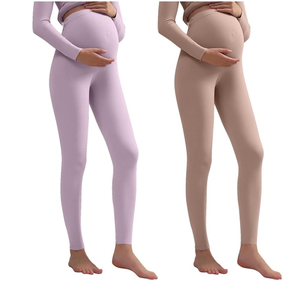 Admvng 2PC Maternity Leggings Adjustable High Waist Pregnancy Yoga Pants