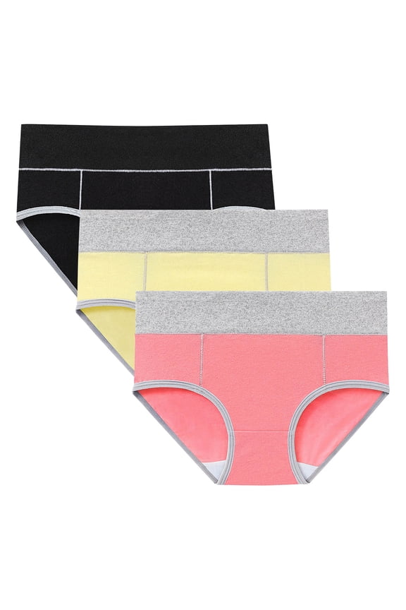 3PC Women's Comfortable High Waisted Panties Physiological Underpants