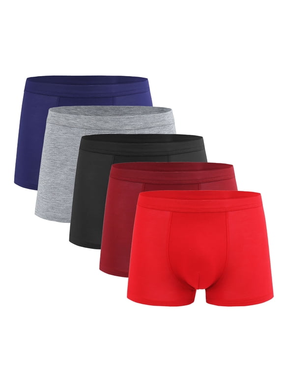 5PC Big & Tall Underwear for Men Comfortable Breathable Boxer Briefs