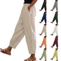 Admvng Baggy Sweatpants for Women Solid Casual Elastic Waist Long Wide Leg Pants, Size S-5XL