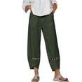 thumbnail image 1 of Admvng Balloon Pants for Women Summer Crochet Lace Hem Vacation Casual Boho Linen Trousers, 1 of 7
