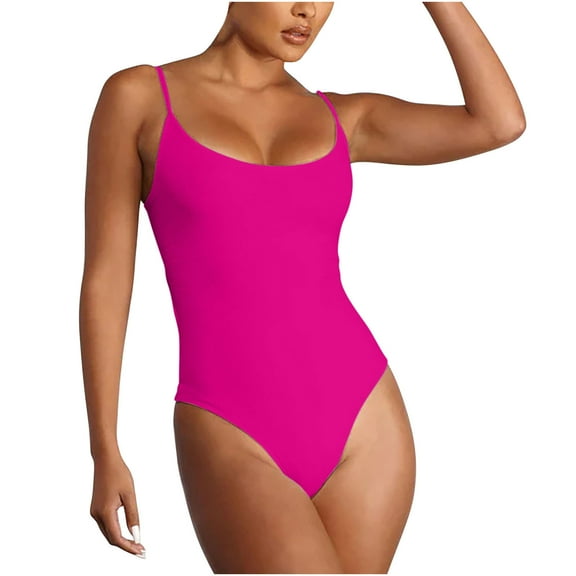 Admvng Bathing Suits for Women Tummy Control Solid Color Plus Size New Backless Sexy One-piece Swimsuit S-3XL