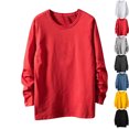 thumbnail image 1 of Admvng Big and Tall Shirts for Men Solid Color Casual Round Neck Base Long Sleeve Shirt Plus Size Tops M-5XL, 1 of 6
