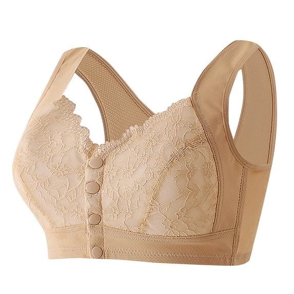 Admvng Bra Lace Fashion Thin Style Ventilate Front Buckle Bra Without Steel Rim, Size M-3XL