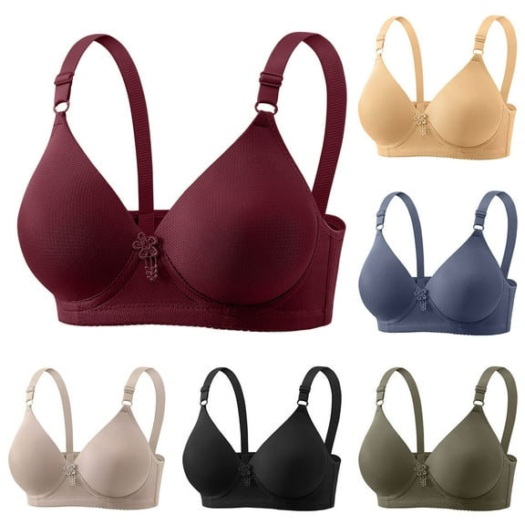 Admvng Bras for Women No Underwire Daily Adjustable Underwear Gathered Thin without Steel Ring, Size 38-46