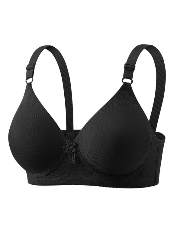 Bras for Women No Underwire Daily Adjustable Underwear Gathered Thin without Steel Ring, Size 38-46