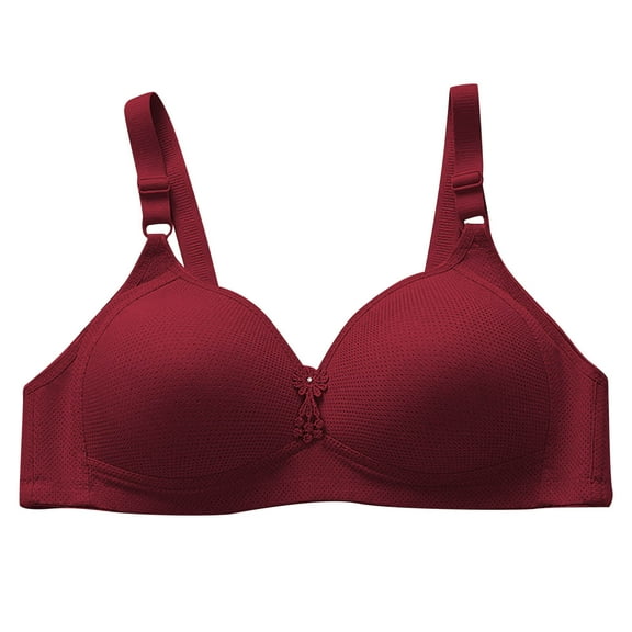 Admvng Bras for Women Solid Color Back Buckle Thin Style Ventilate Bra Without Steel Rim, Size M-3XL