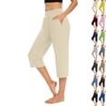 thumbnail image 1 of Admvng Capri Pants for Women Loose Soft Workout Sweatpants Causal Lounge Pants with Pockets S-2XL, 1 of 8