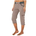 thumbnail image 1 of Admvng Capri Pants for Women Plus Size Elastic Waist with Drawstring Cropped Cargo Pants, 1 of 3