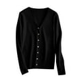 thumbnail image 1 of Admvng Cardigan Sweaters for Women Solid Casual Knitted Button Up Long Sleeved Plus V-neck Sweater Tops, Size S-3XL, 1 of 9