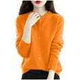thumbnail image 1 of Admvng Cardigan Sweaters for Women Solid Color Long Sleeved Round Neck Knitted Sweater Thin Blouses Top, Size M-2XL, 1 of 3