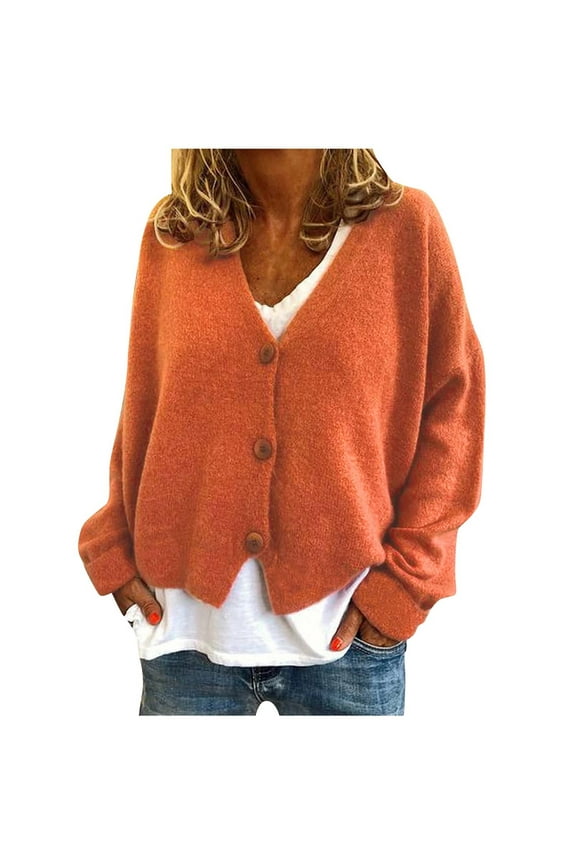 Cardigans for Women Trendy Solid Oversized Soft Knit Button up Sweater Cardigan Long Sleeved Open Front Cardigans S-3XL
