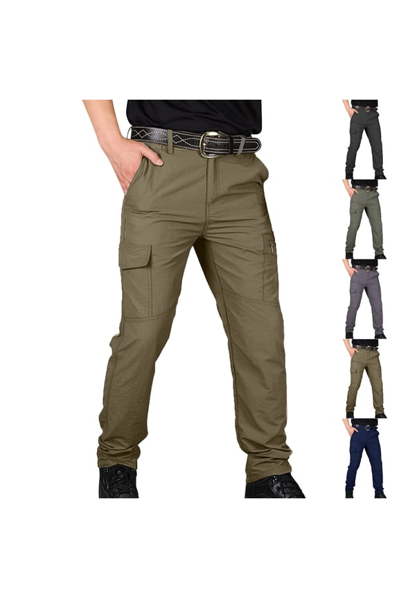 Cargo Pants for Men Plus Size Relaxed Fit Straight Leg Outdoor Water Resistant Hiking Trousers Mens Pants with Multiple Pockets S-4XL