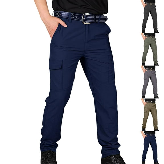 Admvng Cargo Pants for Men Plus Size Relaxed Fit Straight Leg Outdoor Water Resistant Hiking Trousers Mens Pants with Multiple Pockets S-4XL
