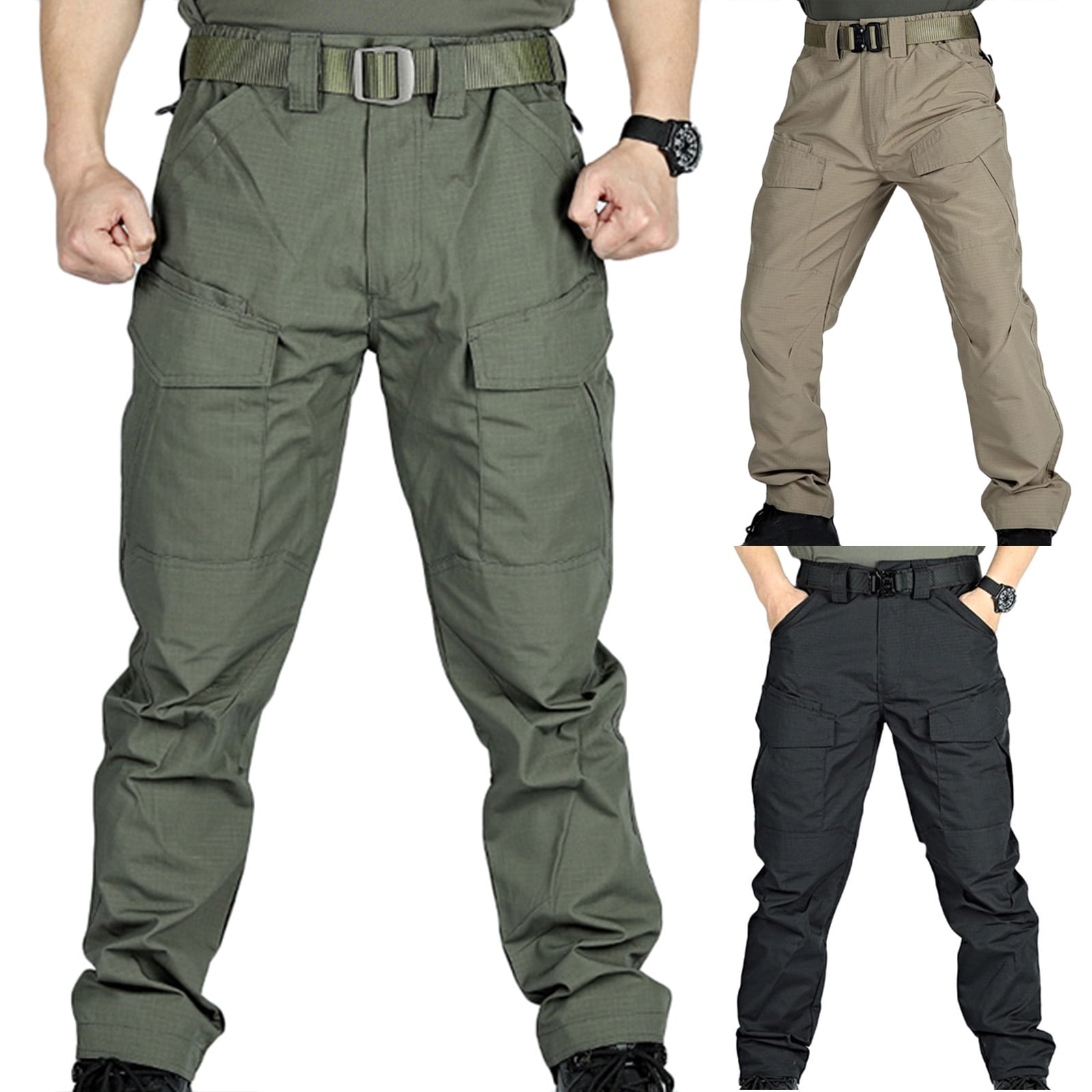 Admvng Cargo Pants for Men Multiple Pockets Trousers Work Wear Pocket ...