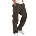 thumbnail image 1 of Admvng Cargo Pants for Mens Stretch Solid Casual Fitness Pants with Pocket, 1 of 5