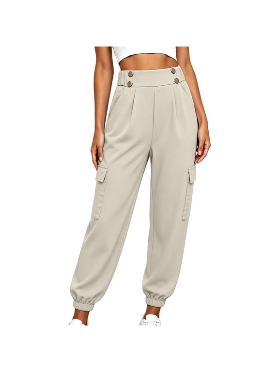 Cargo Pants for Women Solid Workout Stretch Gym Hiking Trousers
