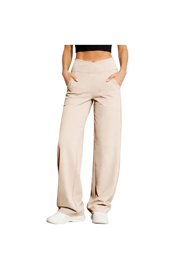 Cargo Pants for Women Wide Leg Cross Waist Casual Everyday Pants